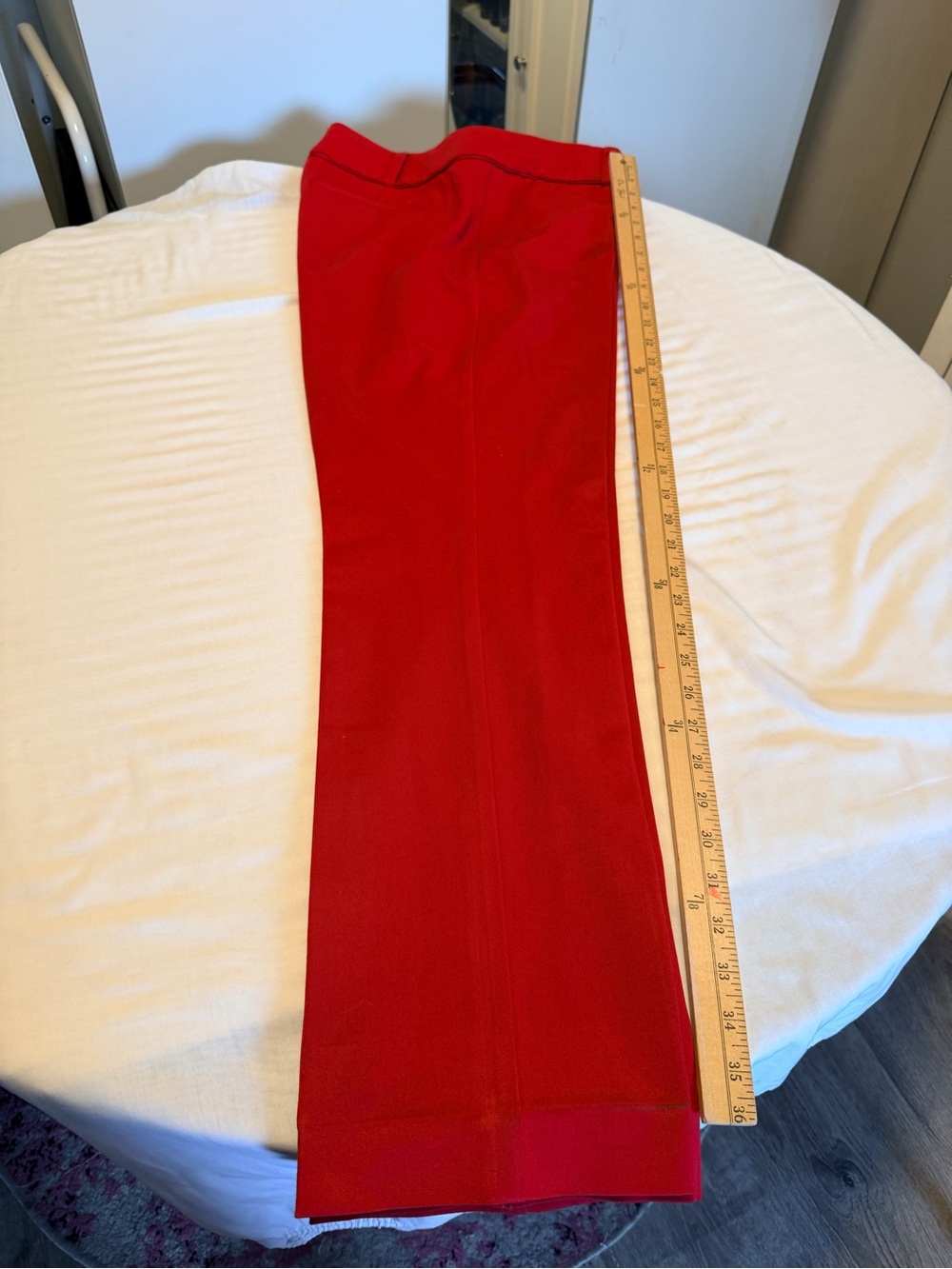 New York & Company Bold Red Tailored Pantsuit with Zip-Front Jacket - Picture 2 of 5